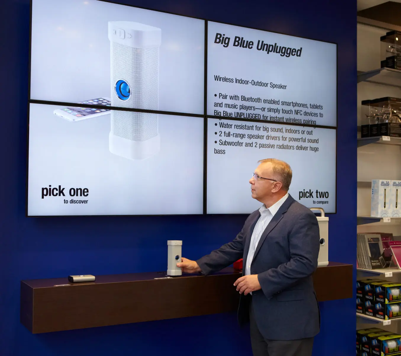 Brookstone, Active Display, Digital Signage, Toshiba, Resource Data Systems