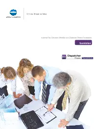Dispatcher Phoenix, Foundations Brochure, Konica-Minolta, Resource Data Systems