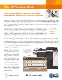 KM, Pharos, IMFP, Brochure, Konica-Minolta, Resource Data Systems