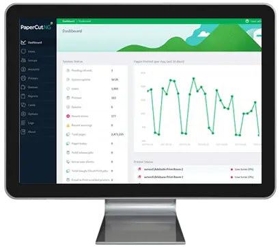 Papercut, Dashboard, Resource Data Systems