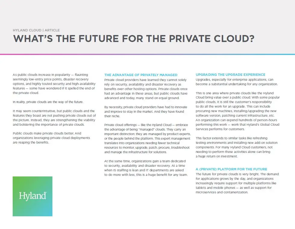 Private Cloud, Public Cloud, Hyland, Kyocera, Software, Document Management, Resource Data Systems
