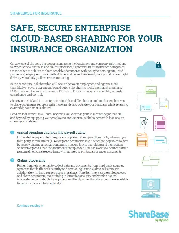 ShareBase, Insurance, Kyocera, Software, Document Management, Resource Data Systems