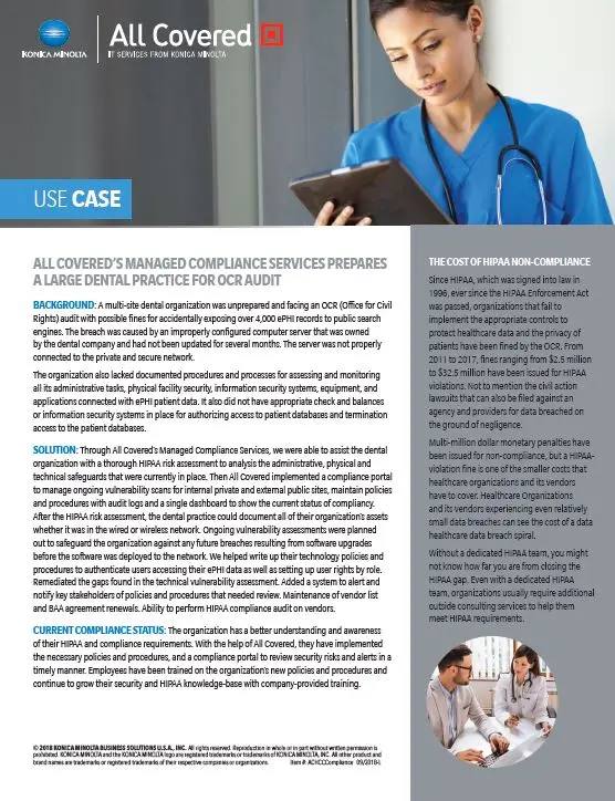 All Covered, HIPAA, Case Study, Konica-Minolta, Resource Data Systems