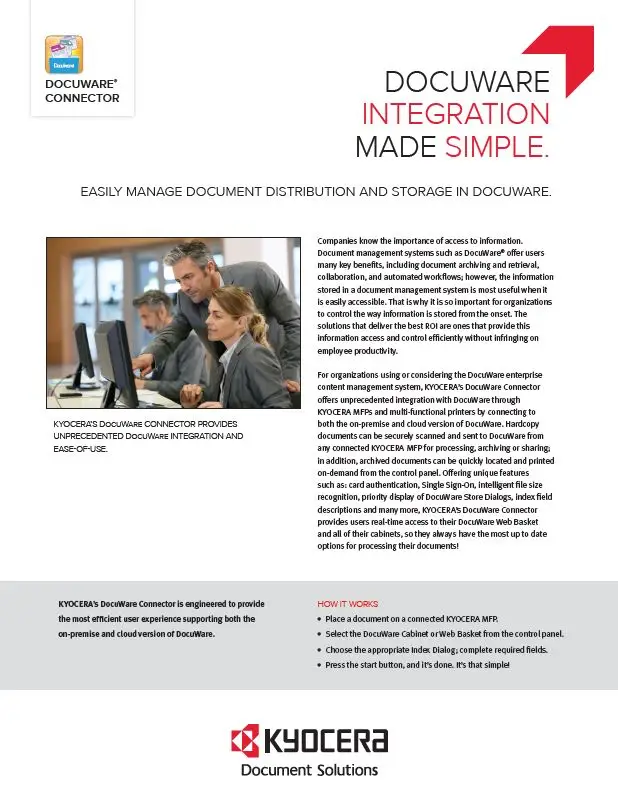 Kyocera, Software, Document Management, Docuware Connector, Resource Data Systems