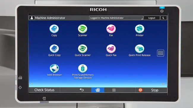 touch screen, user interface, UI, control panel, Ricoh, Resource Data Systems