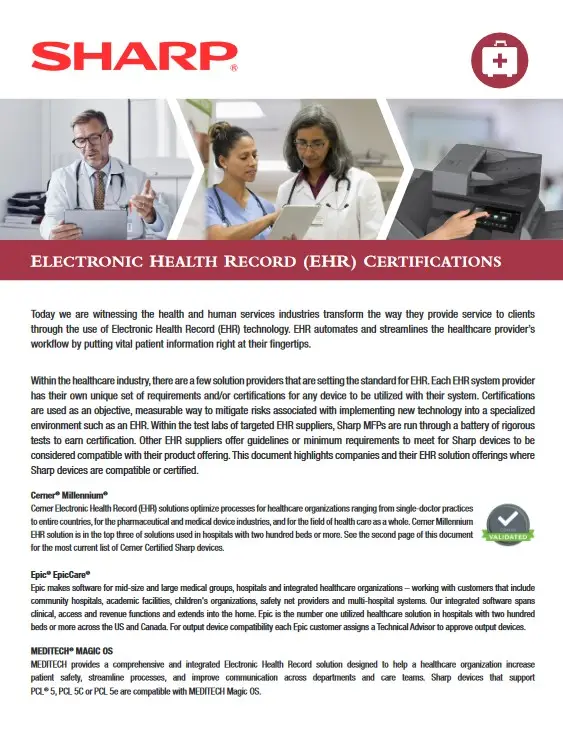Sharp, Healthcare, Ehr, Emr, Application Compatibility, Resource Data Systems