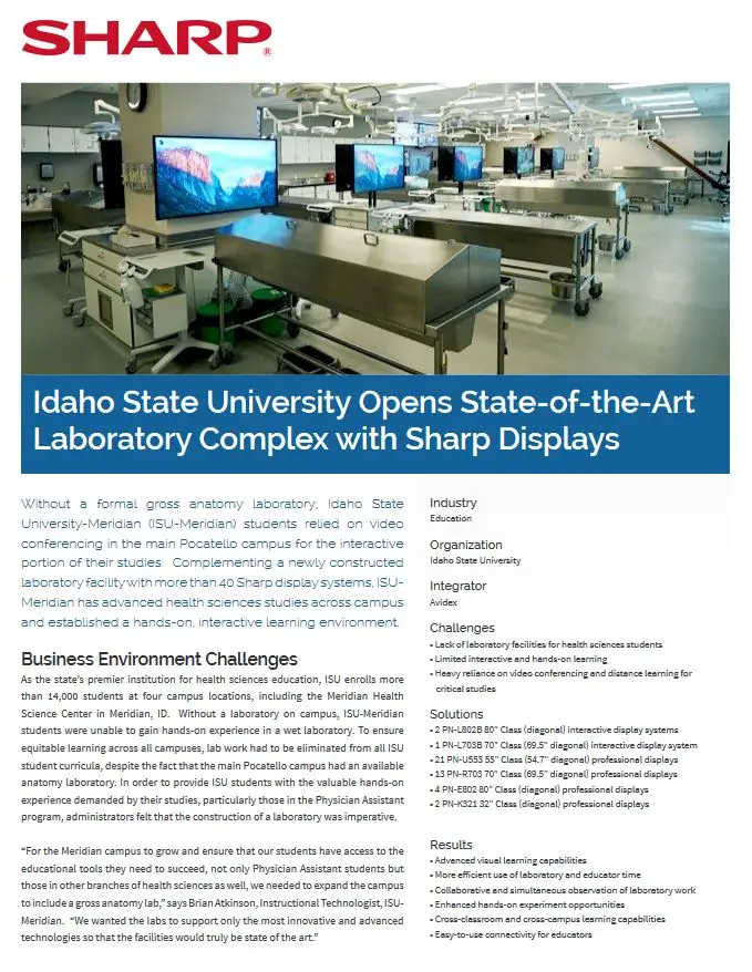 Sharp, Idaho State, Displays, Case Study, Resource Data Systems