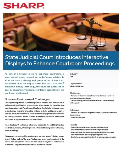 Sharp, State Judicial Court, Case Study, Legal, Resource Data Systems