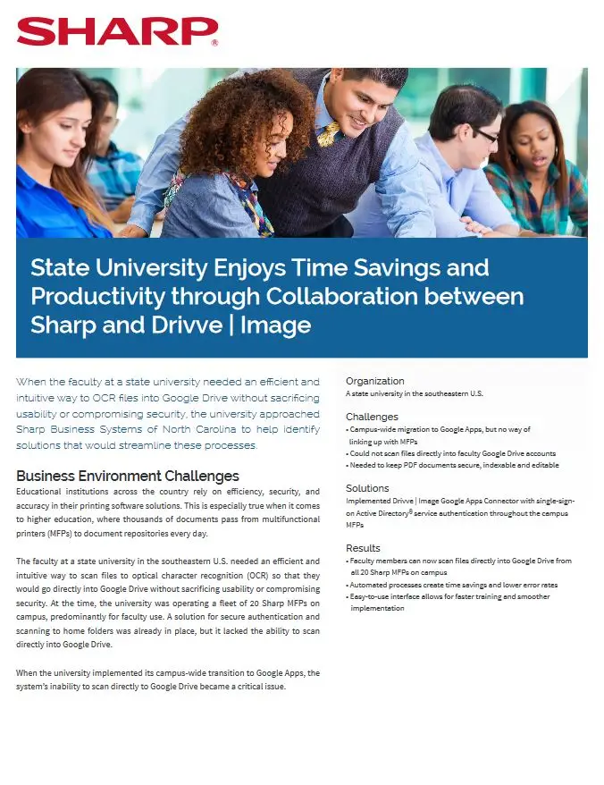 Sharp, State University Drive, Case Study, Education, Resource Data Systems