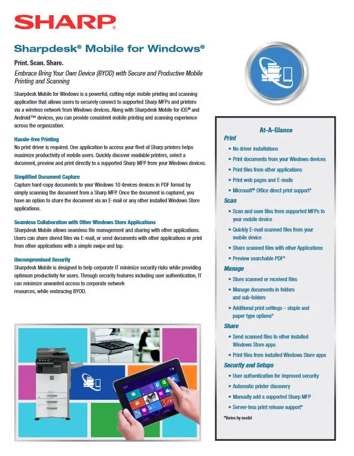 Sharpdesk, Mobile For Windows, sharp, Resource Data Systems