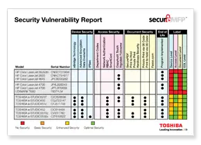 Vulnerability Report, MPS, MDS, Toshiba, Resource Data Systems