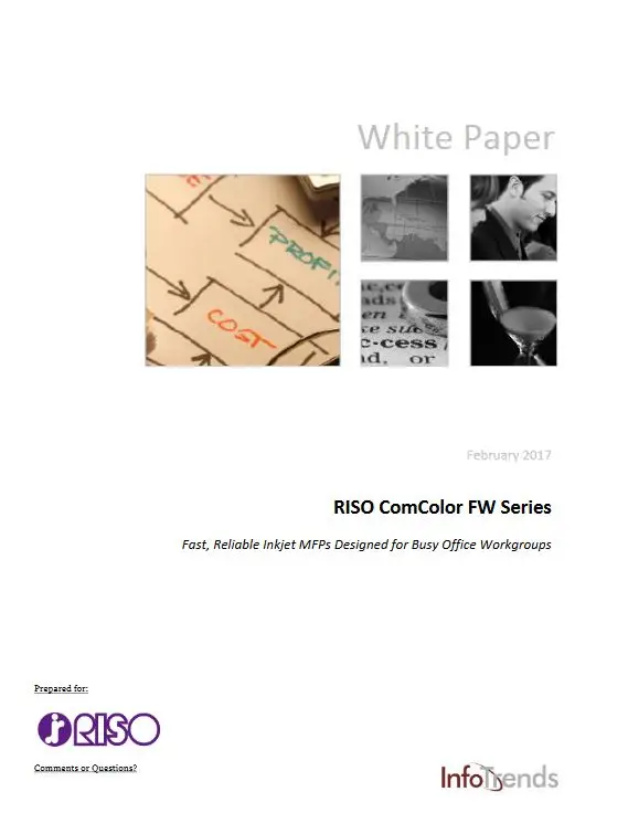 ComColor FW, white paper, Riso, Resource Data Systems